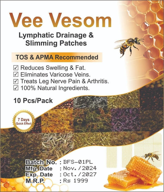 Vee Vesom Sliming Patches & Lymphatic Drainage Patch (10 Patches)