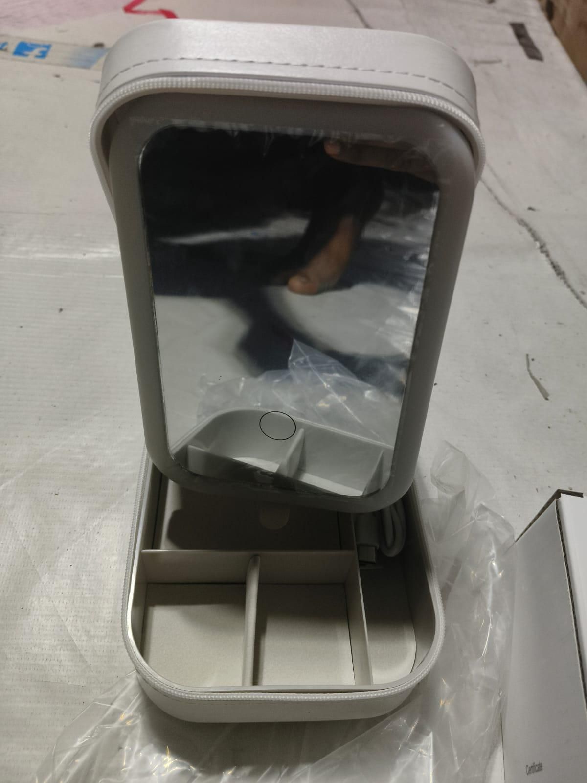 Compact Makeup Vanity with LED Mirror