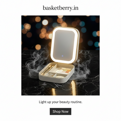 Compact Makeup Vanity with LED Mirror